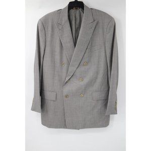 Brooks Brothers Sport Coat Mens 43R Golden Fleece Wool Double Breasted Gray peak